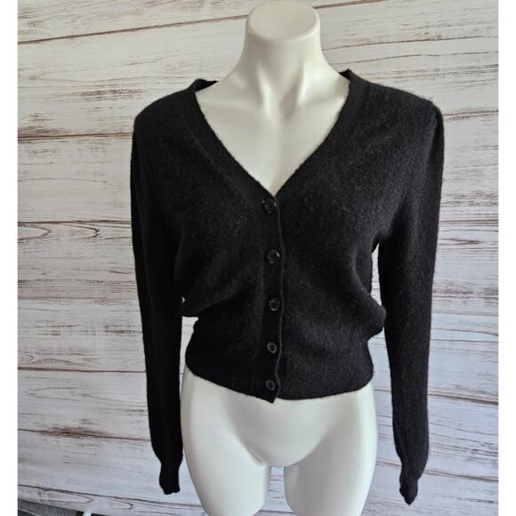 Paris Atelier & Other Stories Black Alpaca Wool Cardigan sz XS - Picture 1 of 6